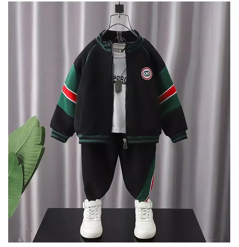 2PCS Spring Autumn Casual Sport Clothing Baby Boys Clothes Cardigan Zipper Jacket And Pants For Kids 1-2 Years Costume S4765748