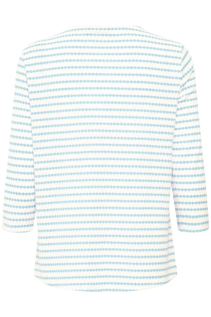 3431- Long Sleeve Stripe T-Shirt- Blue Mix - Fransa