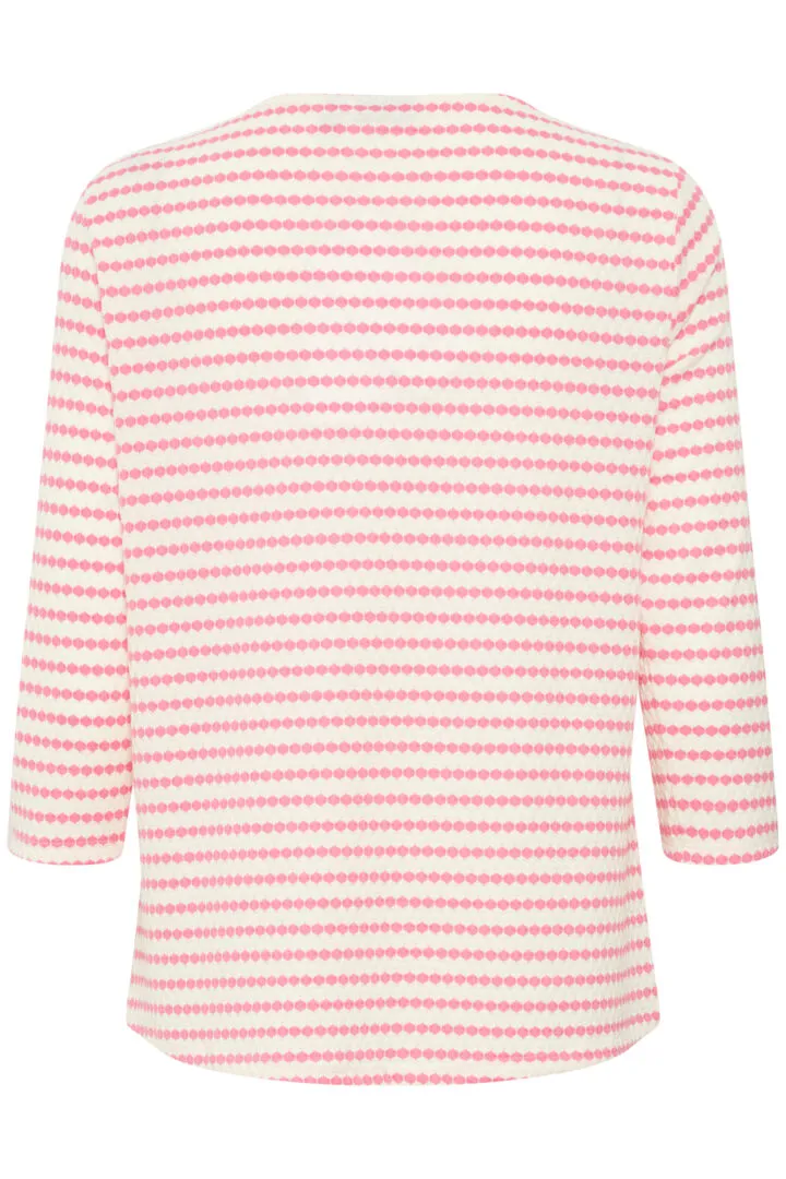 3431- Long Sleeve Stripe T-Shirt- Rose - Fransa