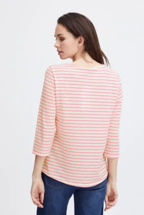 3431- Long Sleeve Stripe T-Shirt- Rose - Fransa