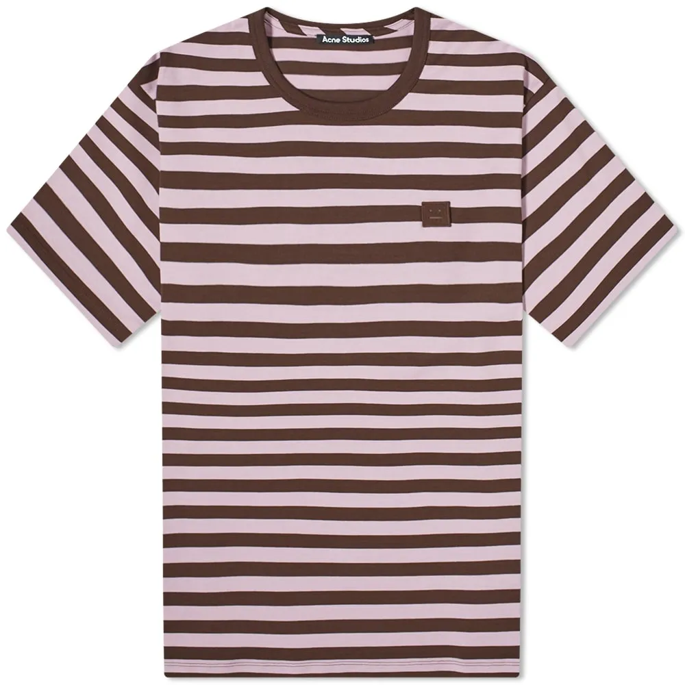 Acne Studios Nash Stripe Face T-ShirtLilac Purple