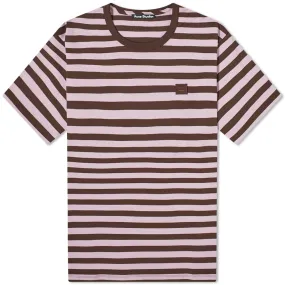 Acne Studios Nash Stripe Face T-ShirtLilac Purple