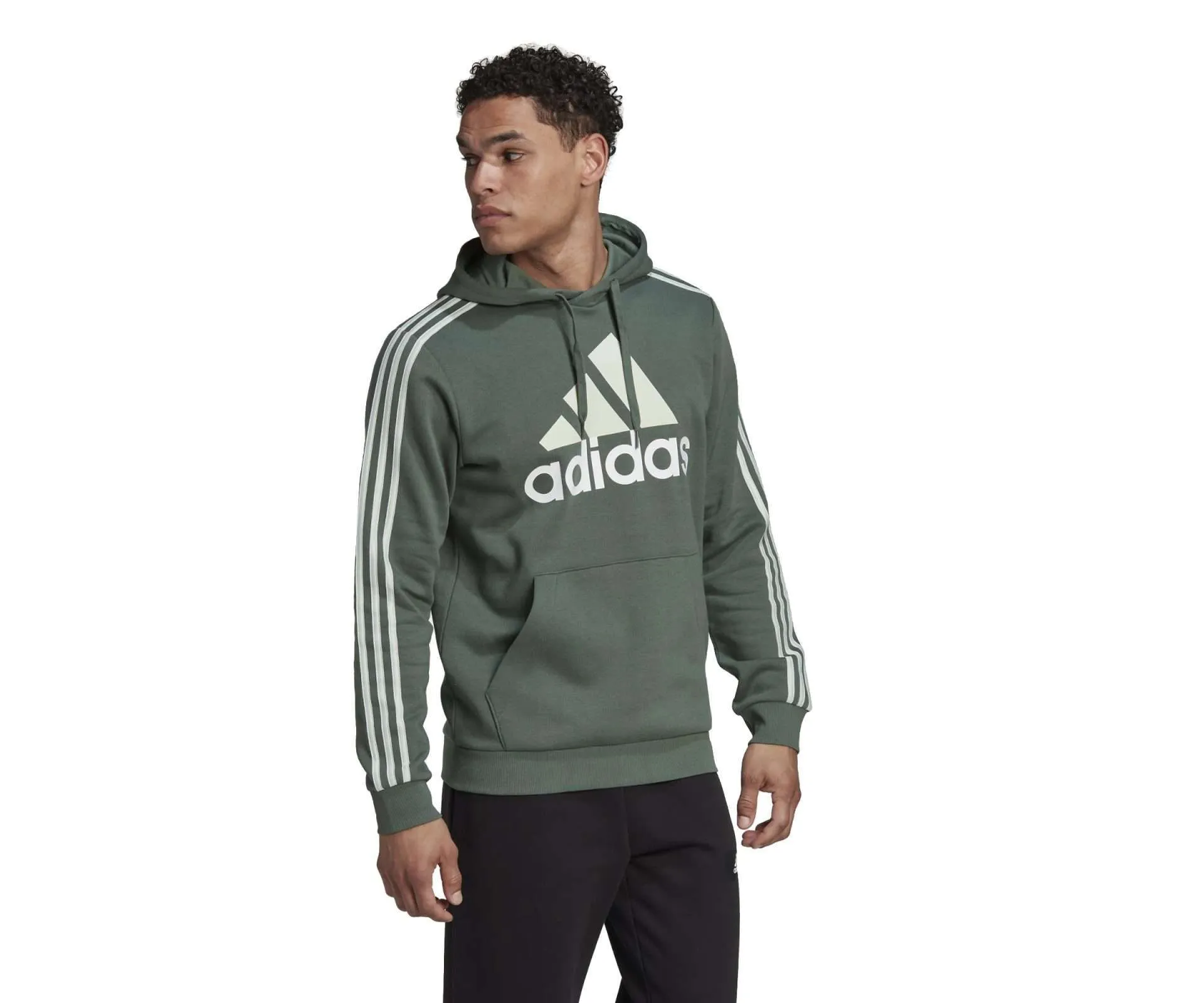 adidas Men’s Essentials Fleece 3 Stripes Logo Hoodie