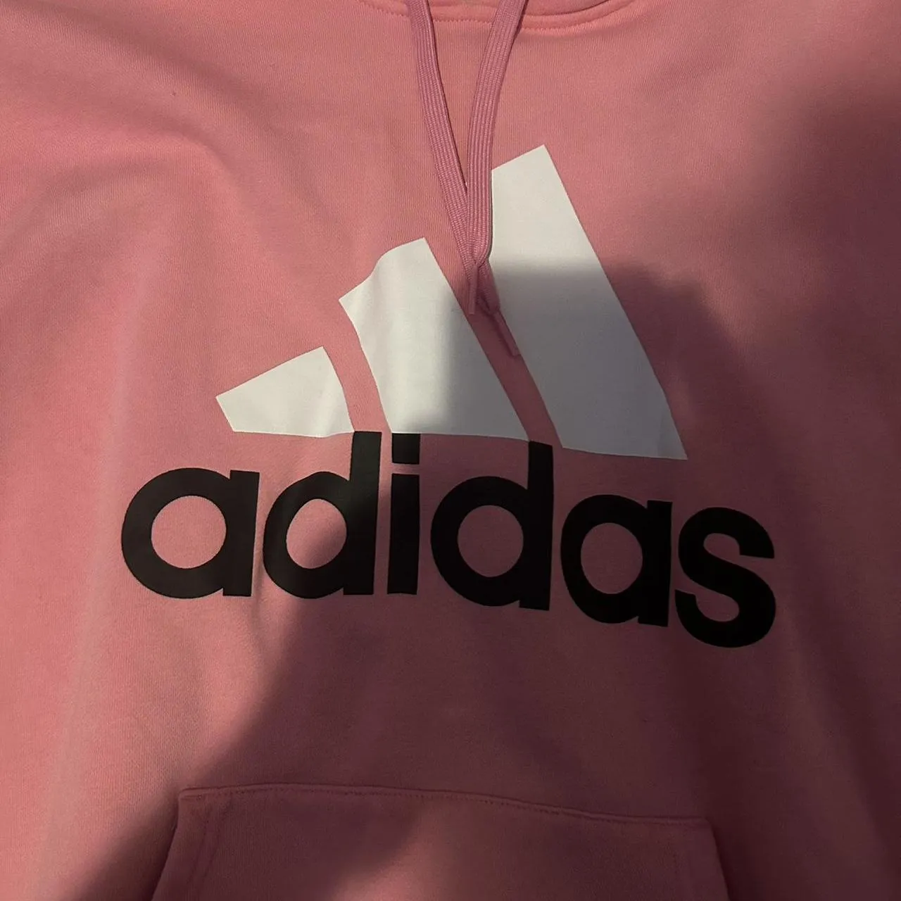 Adidas Men's White and Pink Hoodie