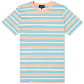 A.P.C. Gio Stripe T-ShirtTurquoise