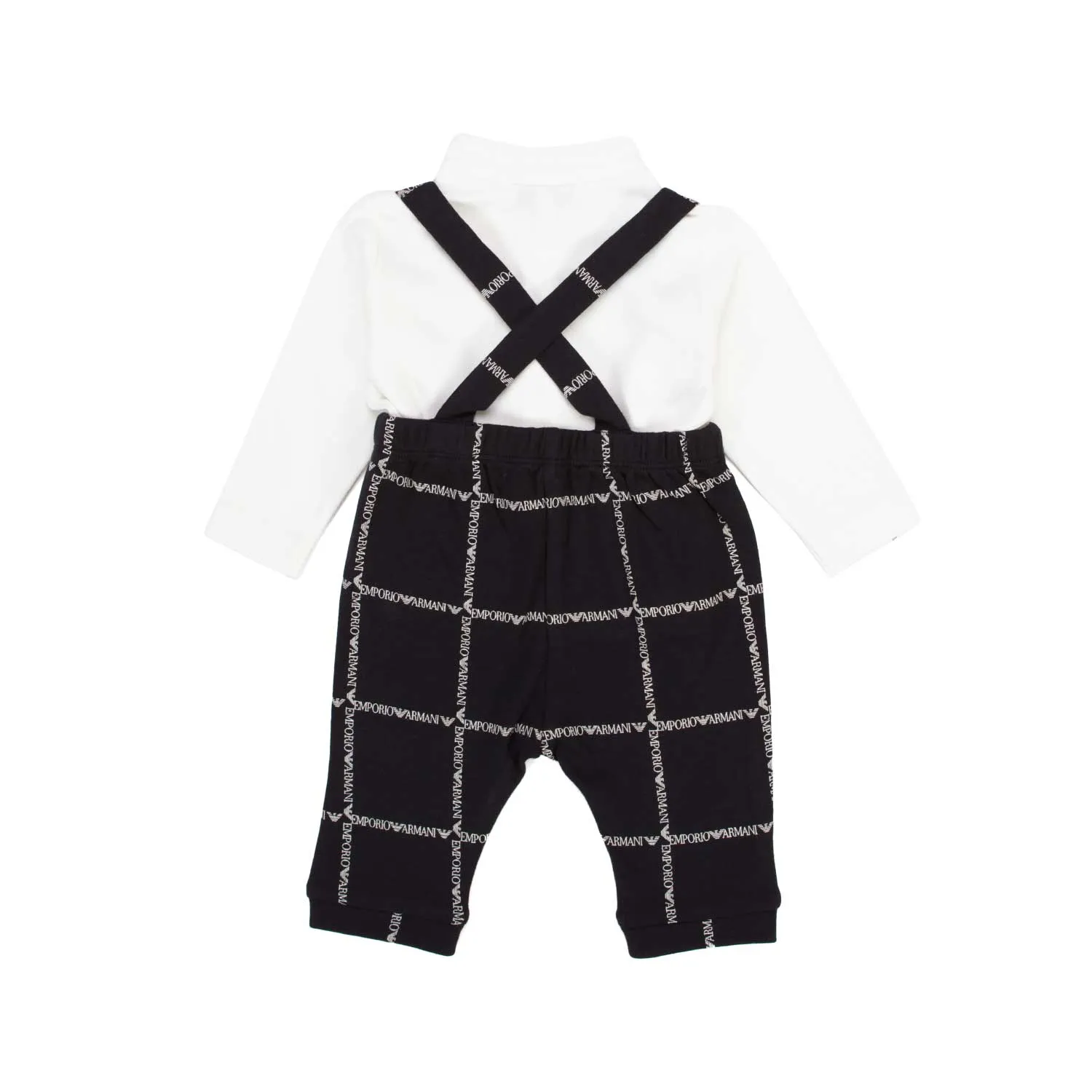 Armani Junior Baby Boy Suspender Romper