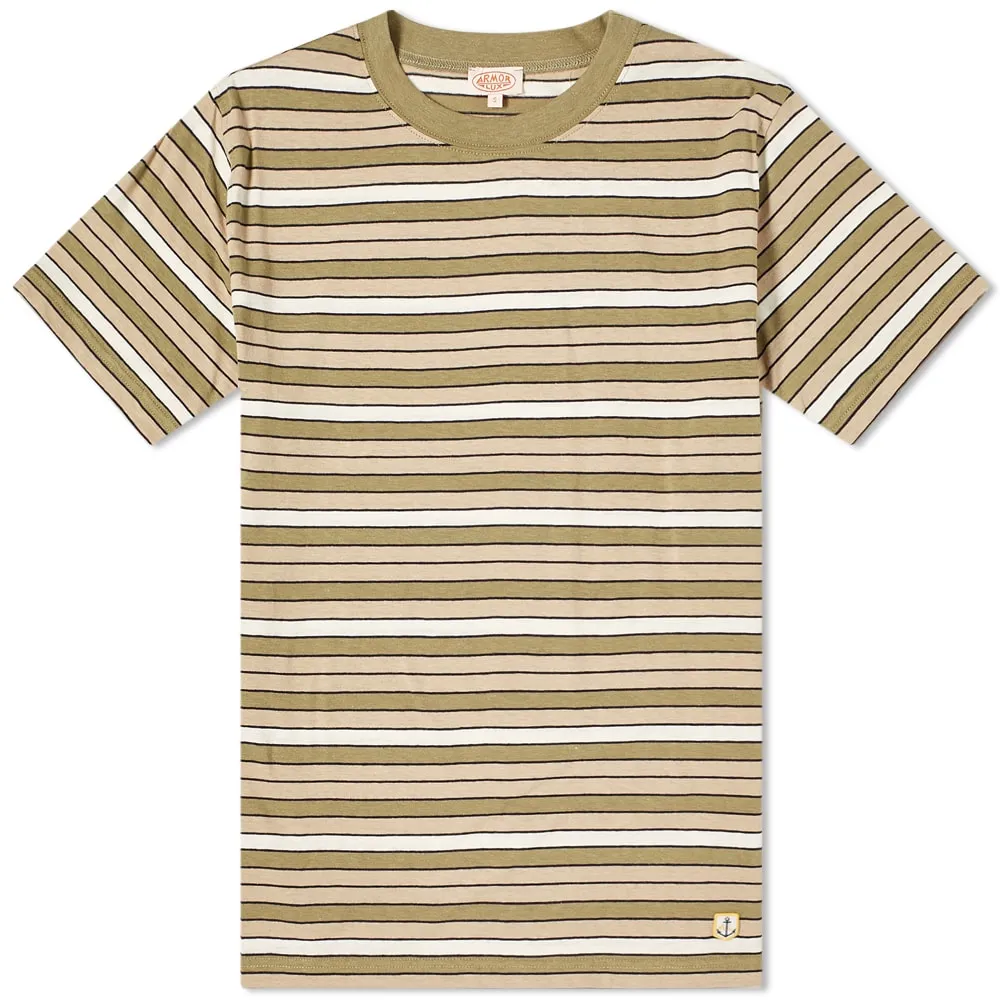 Armor-Lux Multi Stripe T-ShirtFern, Flax, Navire & Nature