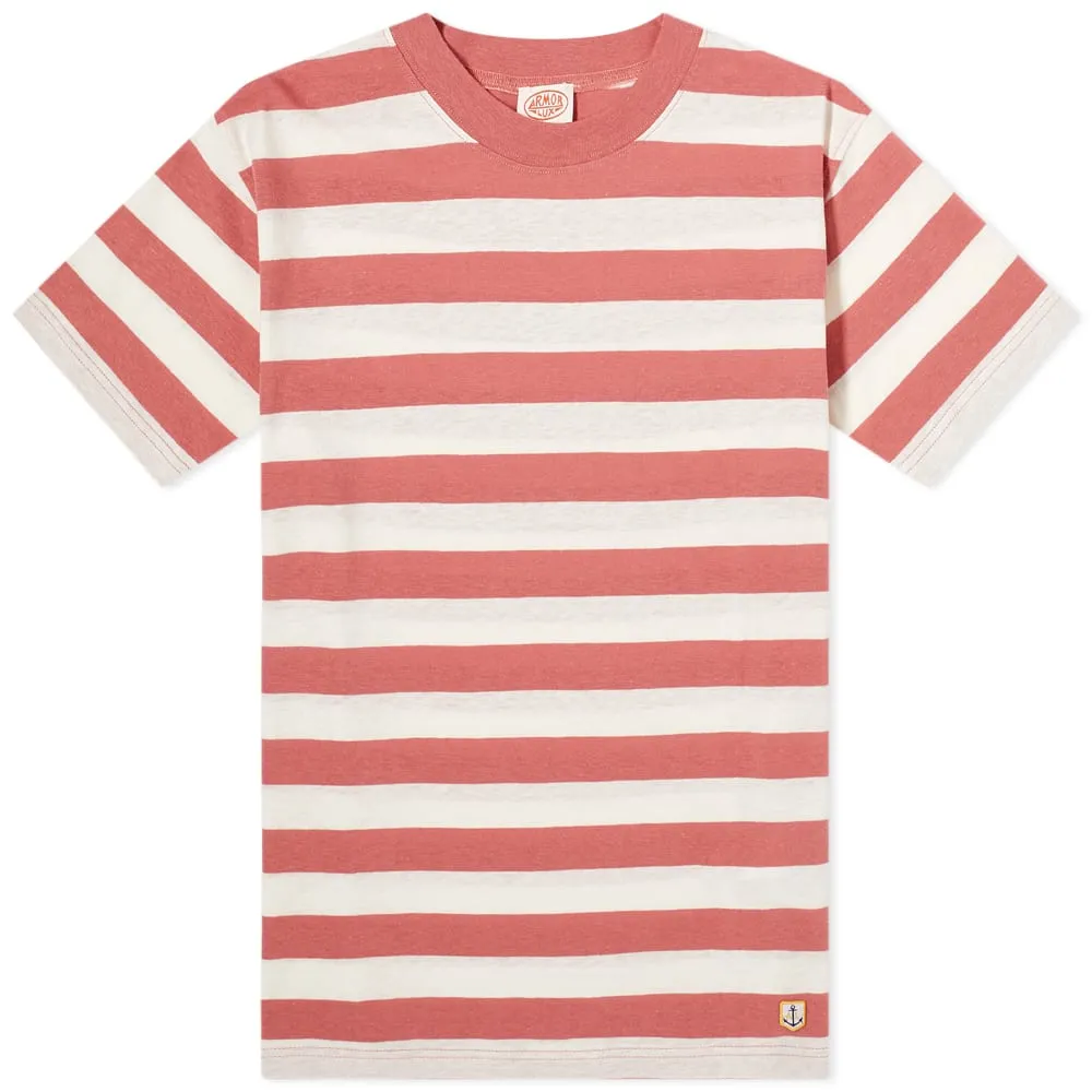 Armor-Lux Wide Stripe T-ShirtRosewood & Natural