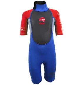 Australian Board Company Pulse 3/2mm Toddler Back Zip Shorty Wetsuit - Blue/Red