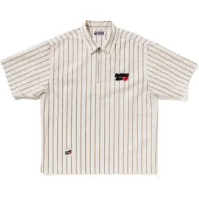 BAPE STRIPE HALF-ZIP S/S SHIRT MENS