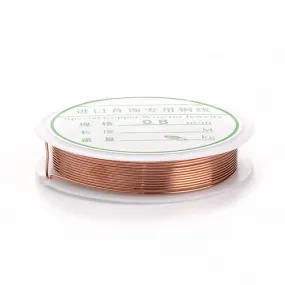 Beading Wire, Copper Wire, Round, Raw, (Unplated), 0.8mm, 20 Gauge