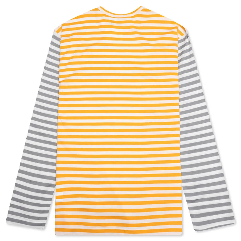 Bi-Color Stripe T-Shirt - Yellow/Grey