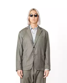 Blazer in Grey Italian Plaid Wool