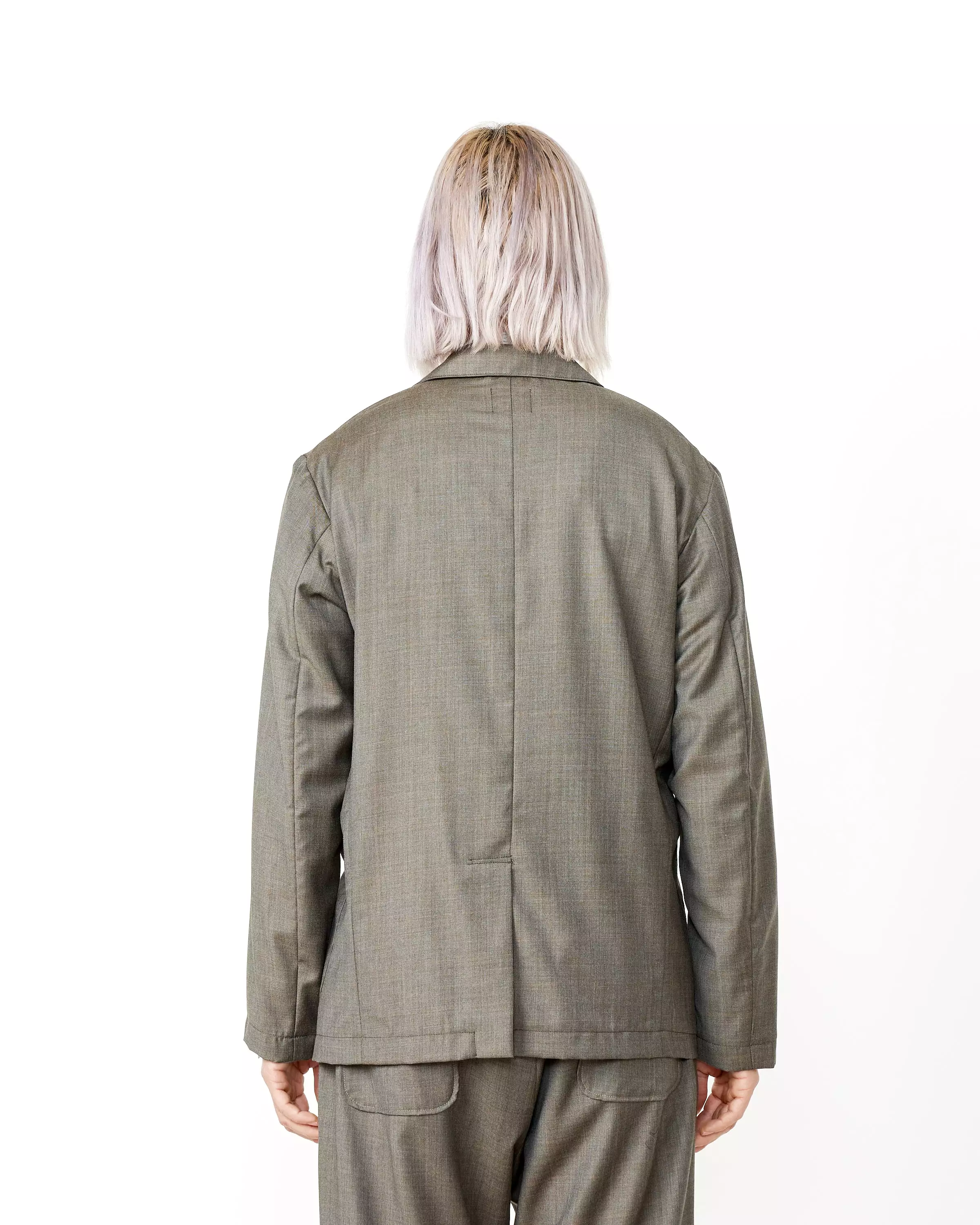 Blazer in Grey Italian Plaid Wool