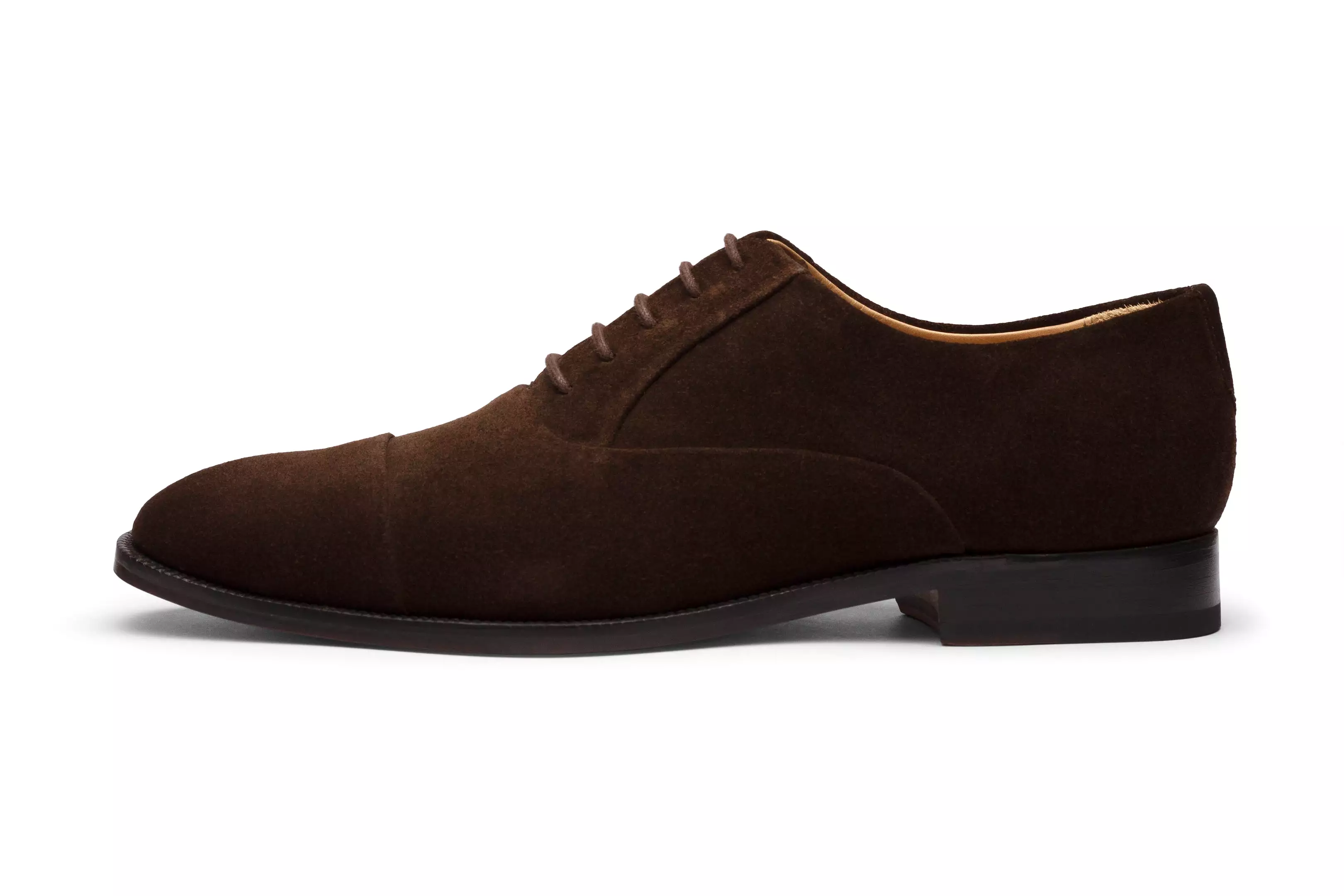 Blind Stitch Captoe Oxford - Dark Brown Suede