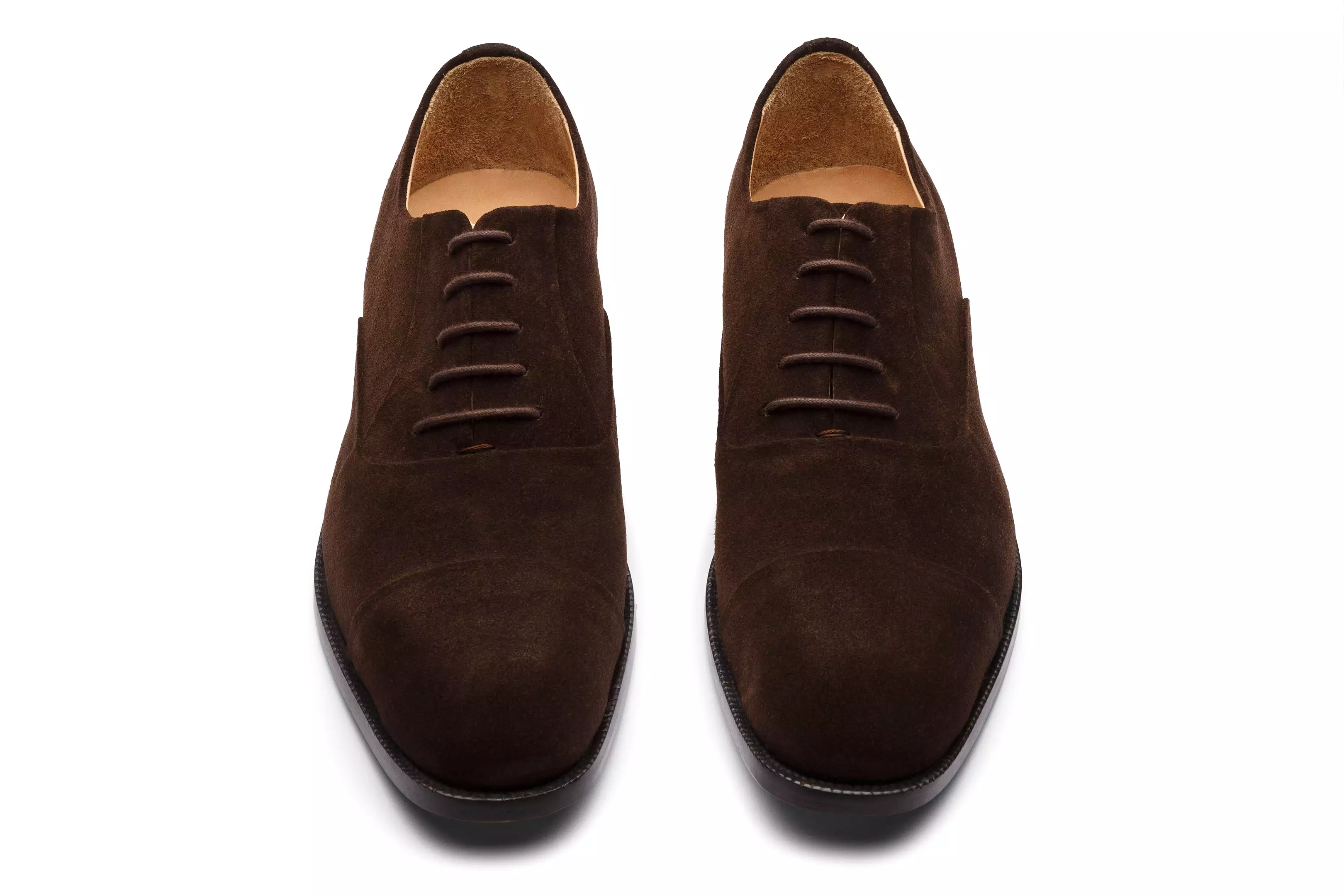 Blind Stitch Captoe Oxford - Dark Brown Suede