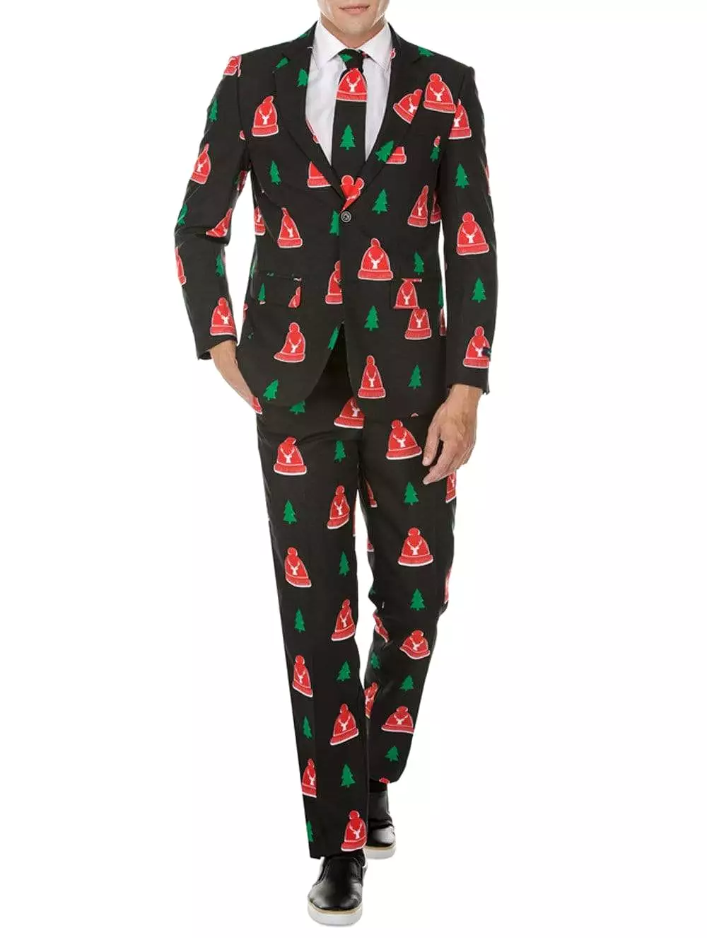 Braveman Men's Classic Fit Ugly Christmas Suits with Matching Tie