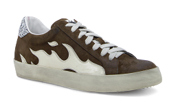 Brown suede with silver sparkle Gamin sneaker