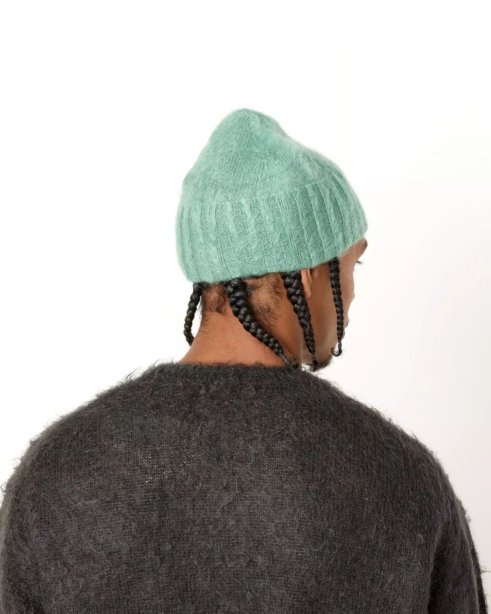 Brushed Mohair Knit Beanie