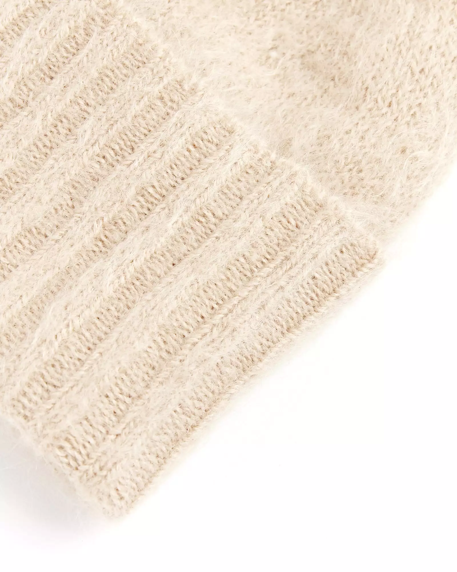 Brushed Mohair Knit Beanie