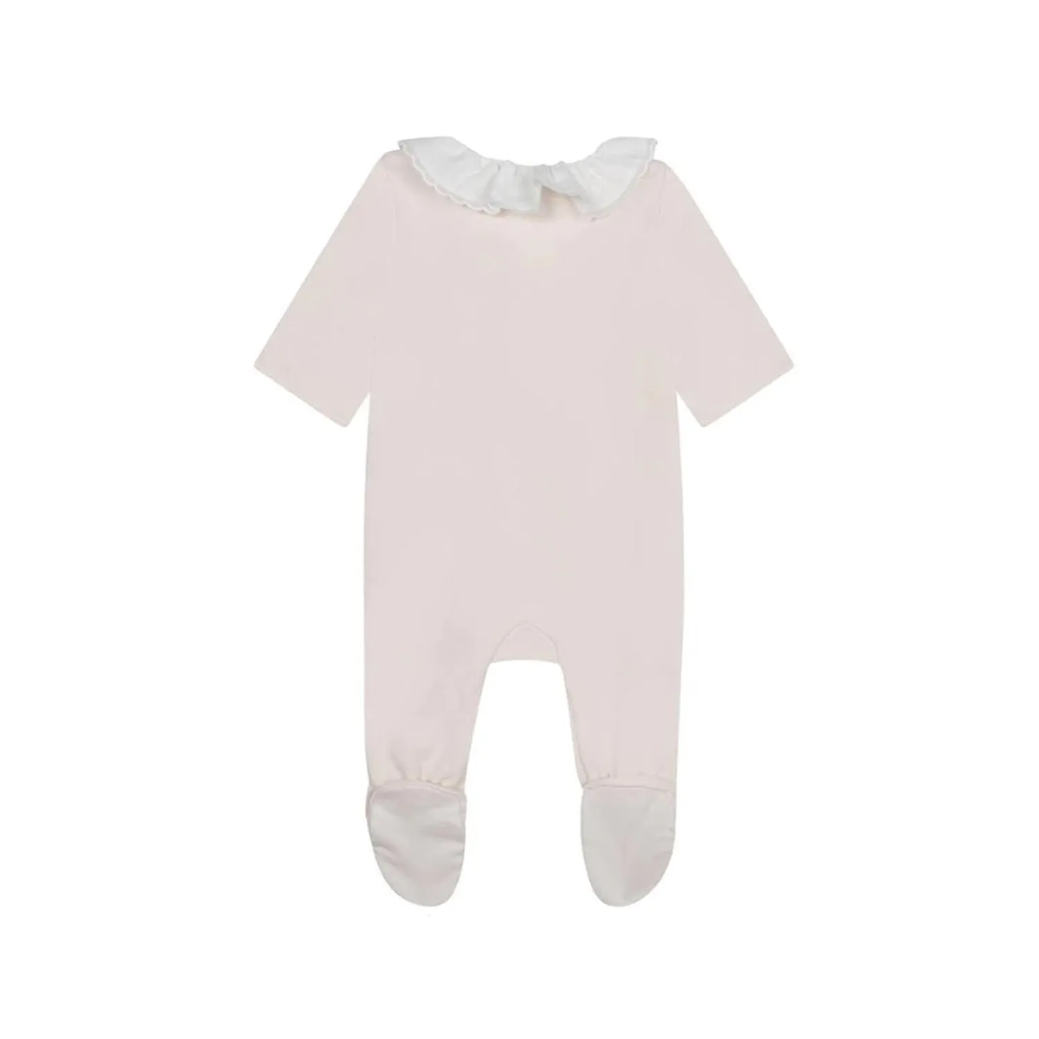 Chloe Baby Girl Powder Pink Romper Set With Bibs