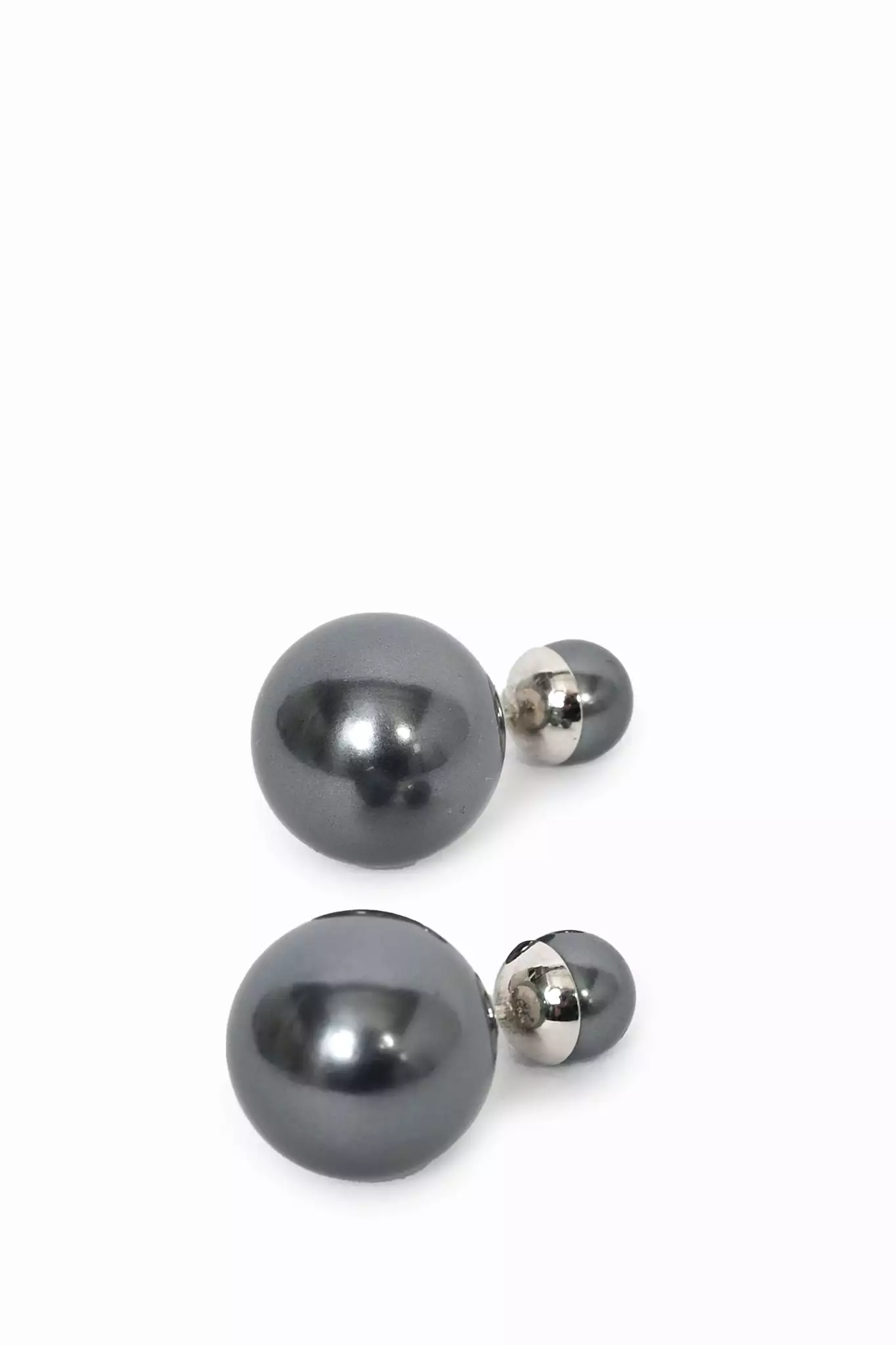 Christian Dior Grey Faux Pearl Tribales Earrings