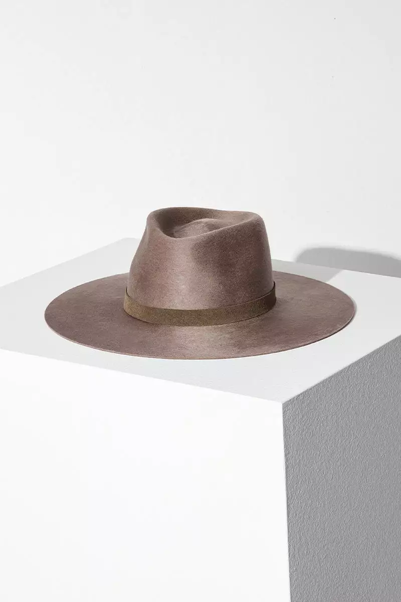 Cole Fedora Hat in Taupe Grey