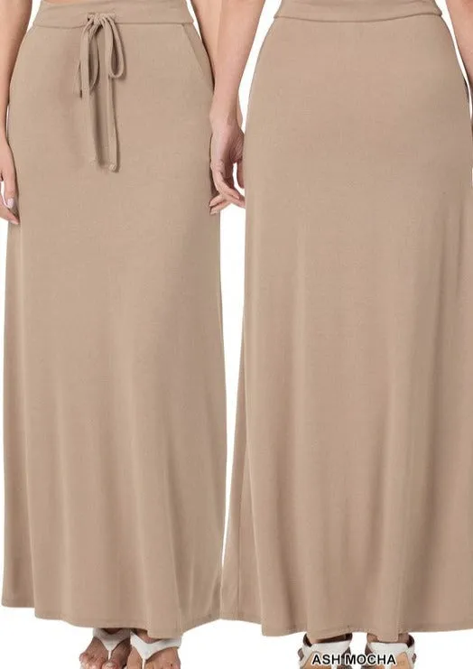 Comfy & Relaxed Maxi Skirt-Ash Mocha