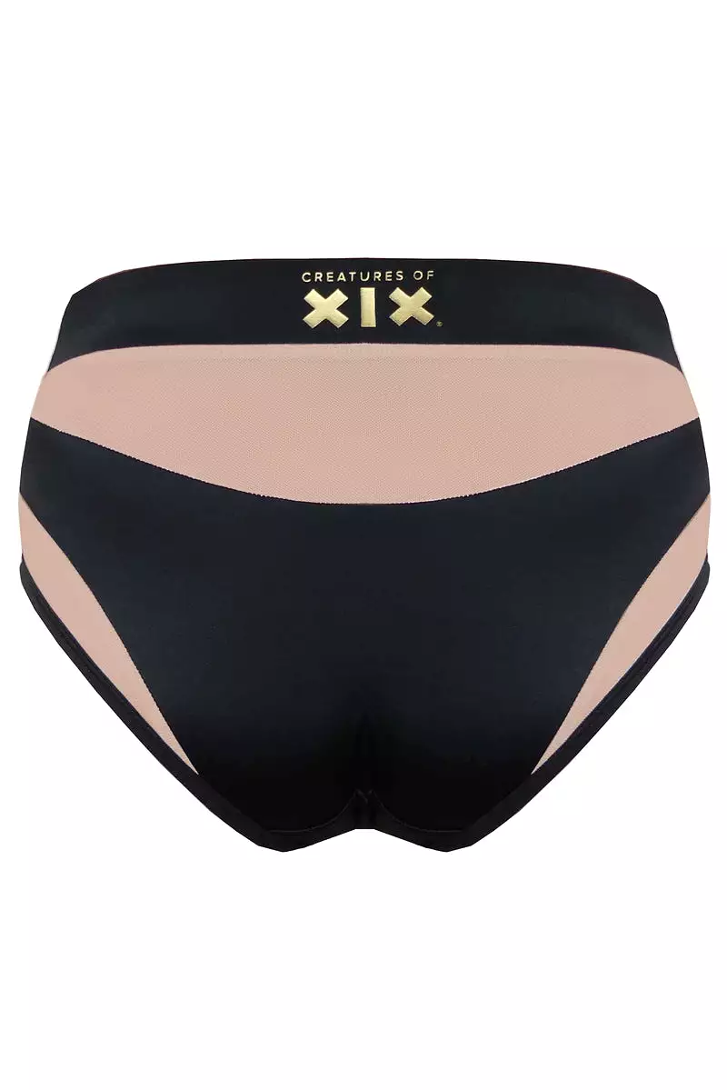 CXIX I S I S High Waisted Bottoms - Black with Sand Mesh