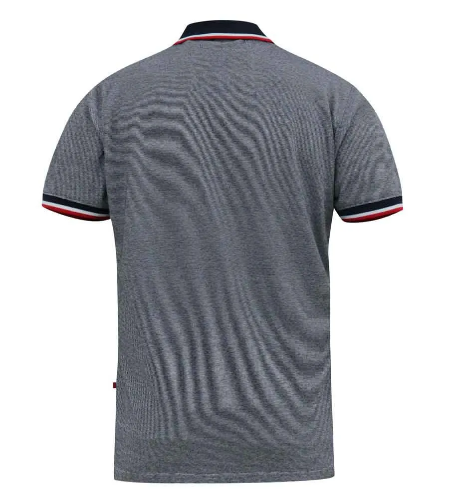 D555 Big Mens Jersey Polo With Fine Stripe and Ribbed Trims (BAYTON 2)