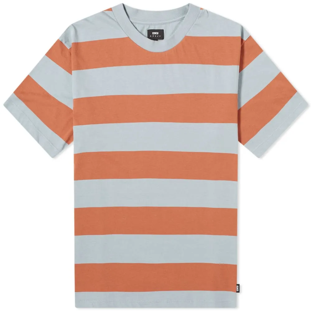 Edwin Quarter Stripe T-ShirtAuburn & Arona