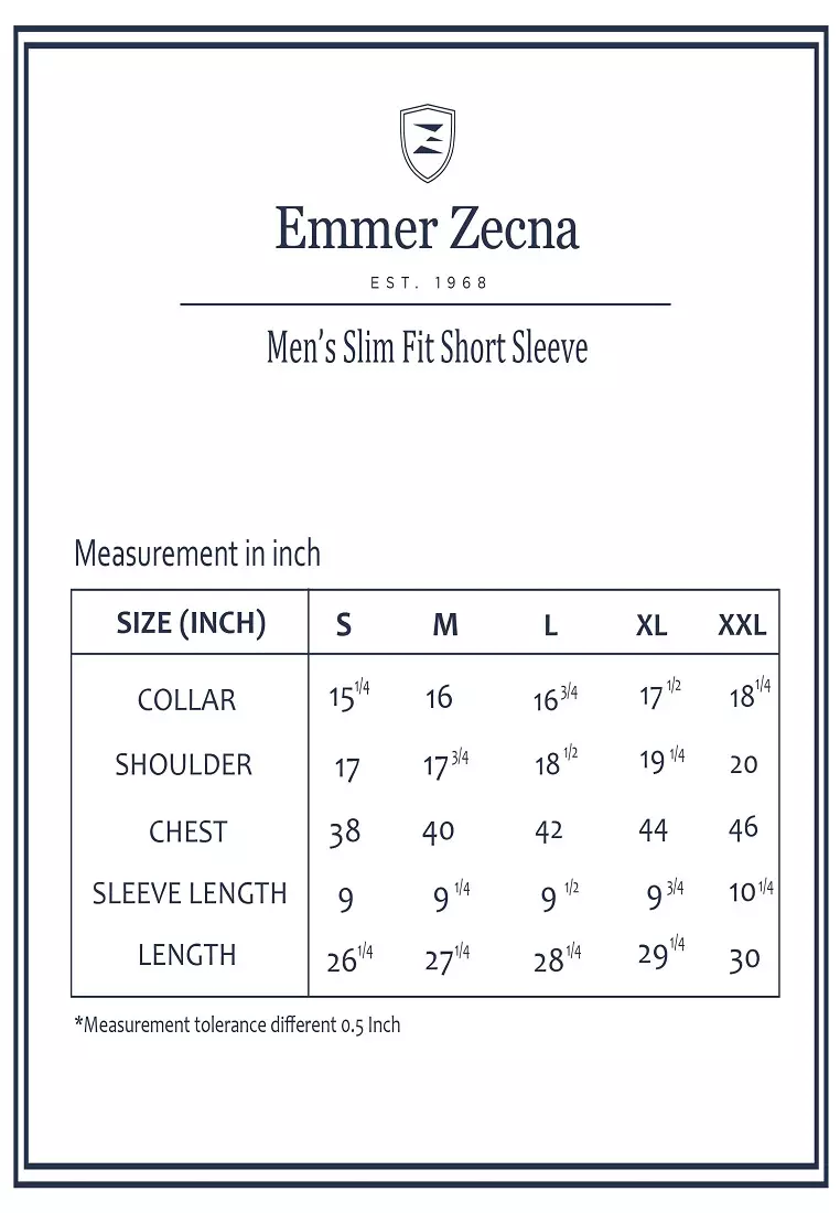 Emmer Zecna - Men’s Bamboo Mix Slim Fit Plain Short Sleeve 8520P-2201