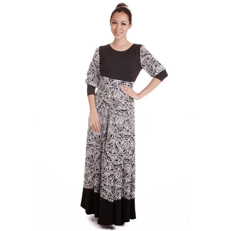 Fashion Kaftan Abaya Jilbab Islamic Muslim Women's Slim Long Sleeve Maxi Dress PY3 SM6