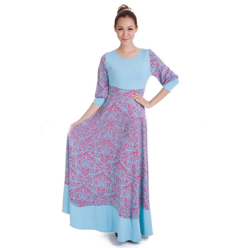 Fashion Kaftan Abaya Jilbab Islamic Muslim Women's Slim Long Sleeve Maxi Dress PY3 SM6