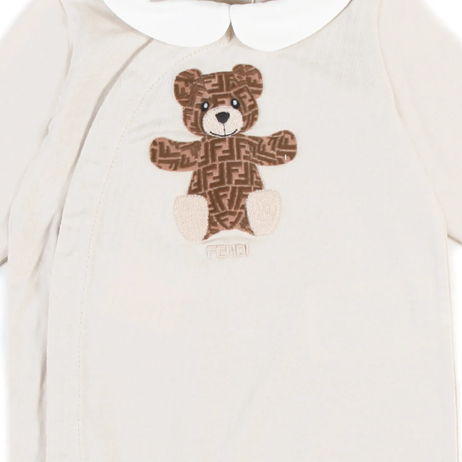 Fendi Fendi Beige Unisex Romper Set For Newborn