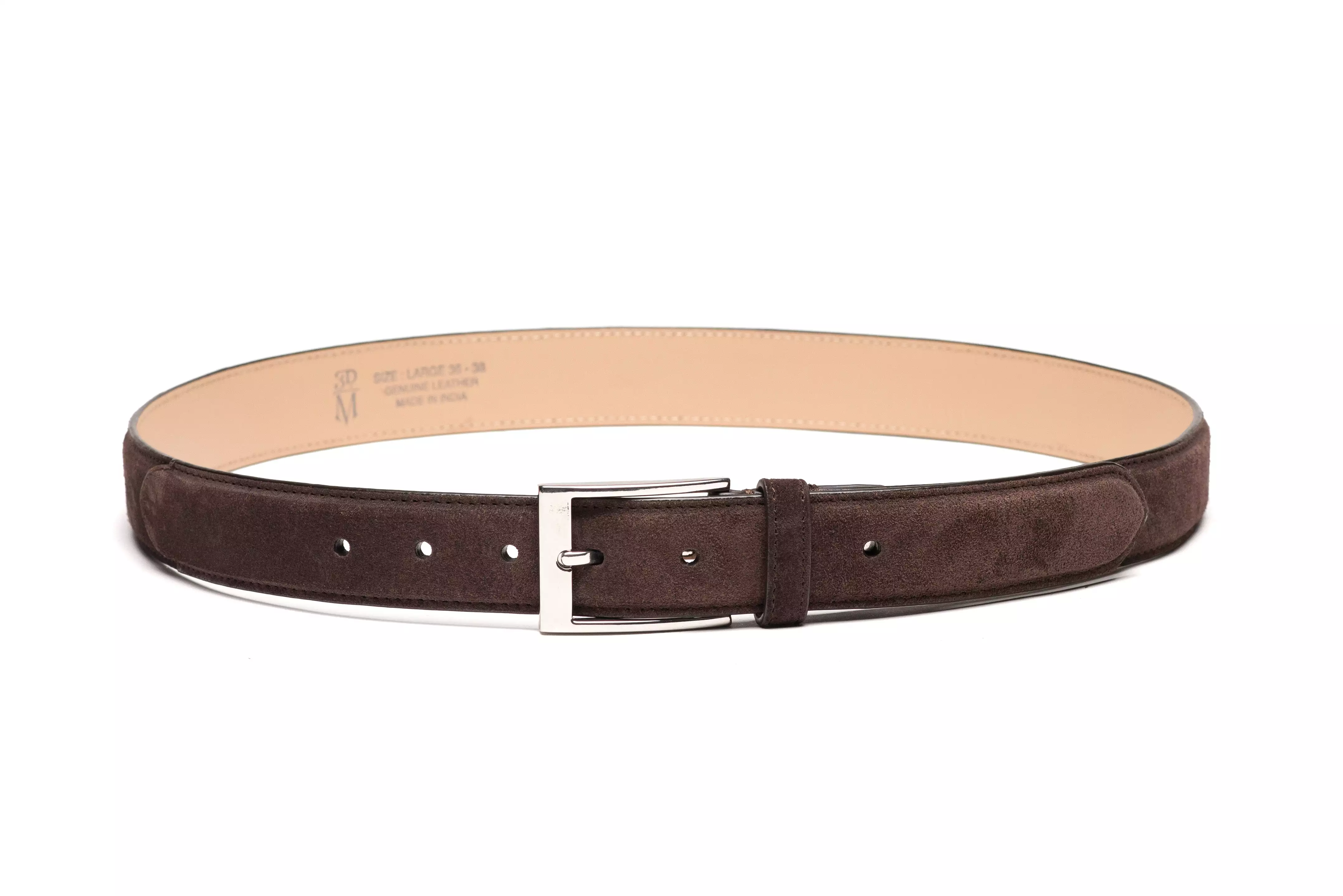 Flat Belt- Dark Brown Suede