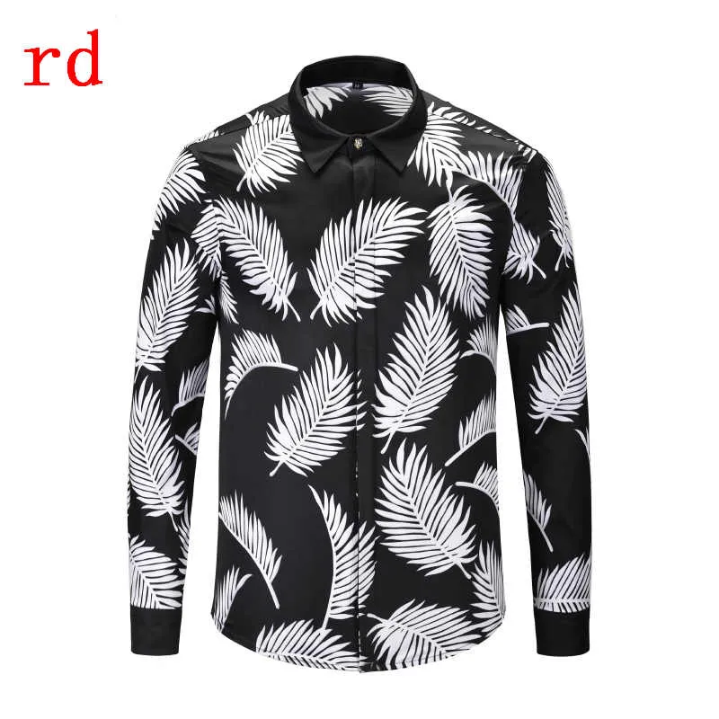 F.N.JACK 2019 New Fashion Men Shirt  Long Sleeve Slim Fit Business Man Shirt Casual Male Hawaiian Shirts Printed Shirt Men