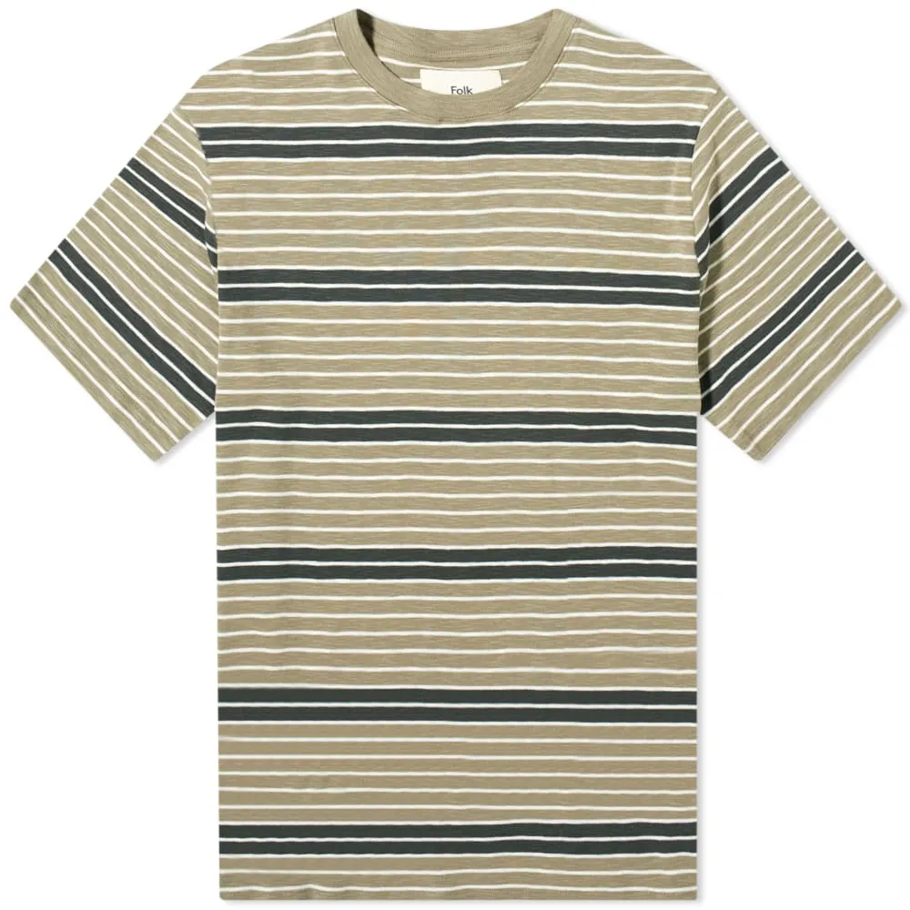 Folk Highlight Stripe T-ShirtPeat Charcoal