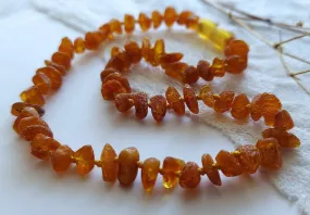 Genuine Raw Dk Honey Baltic Amber Necklace  Tag Cert GIA