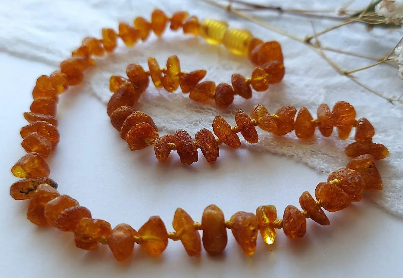 Genuine Raw Dk Honey Baltic Amber Necklace  Tag Cert GIA