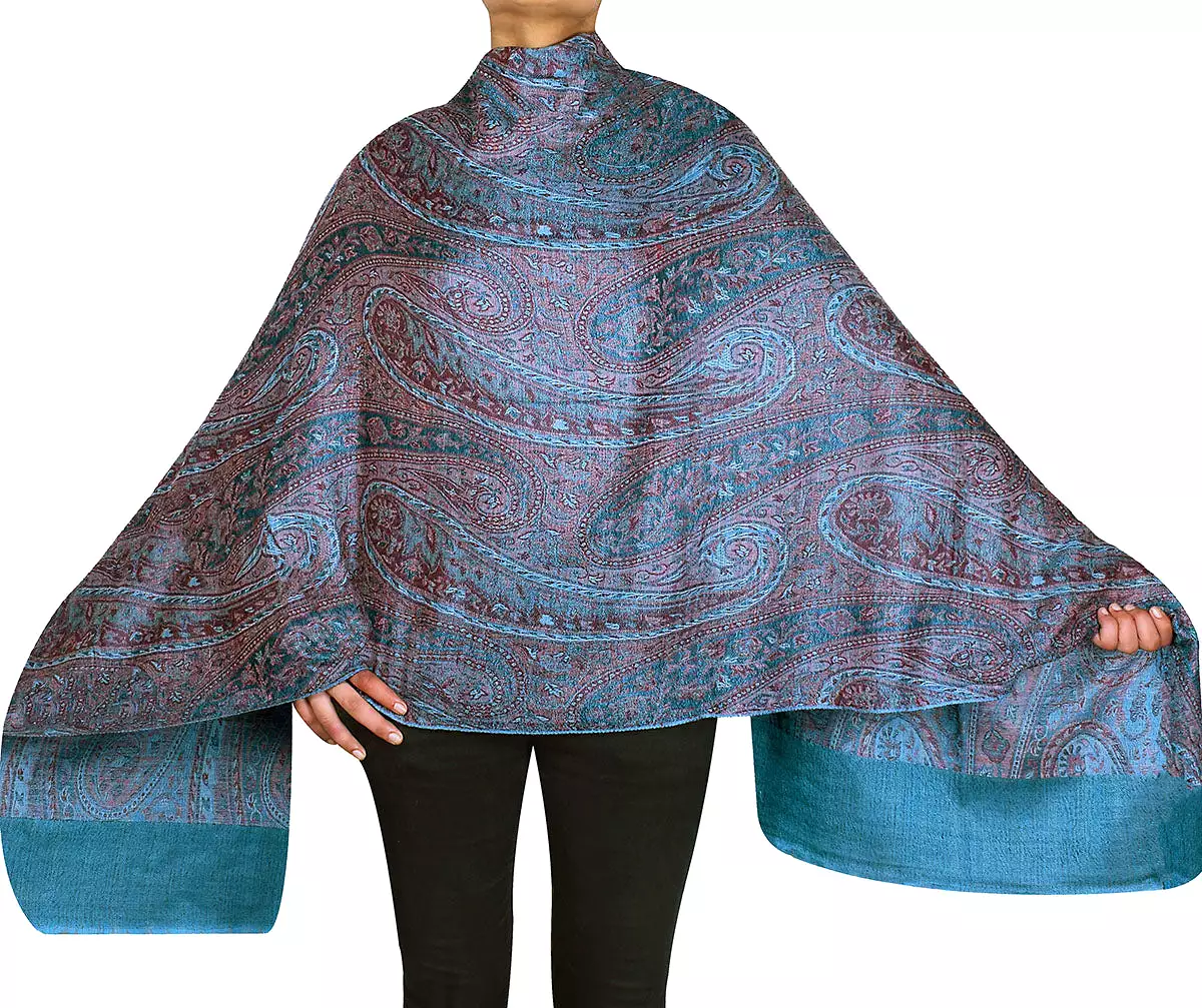 Gift Women's Paisley Wool Shawl Wrap India Clothes (80 x 40 inches)