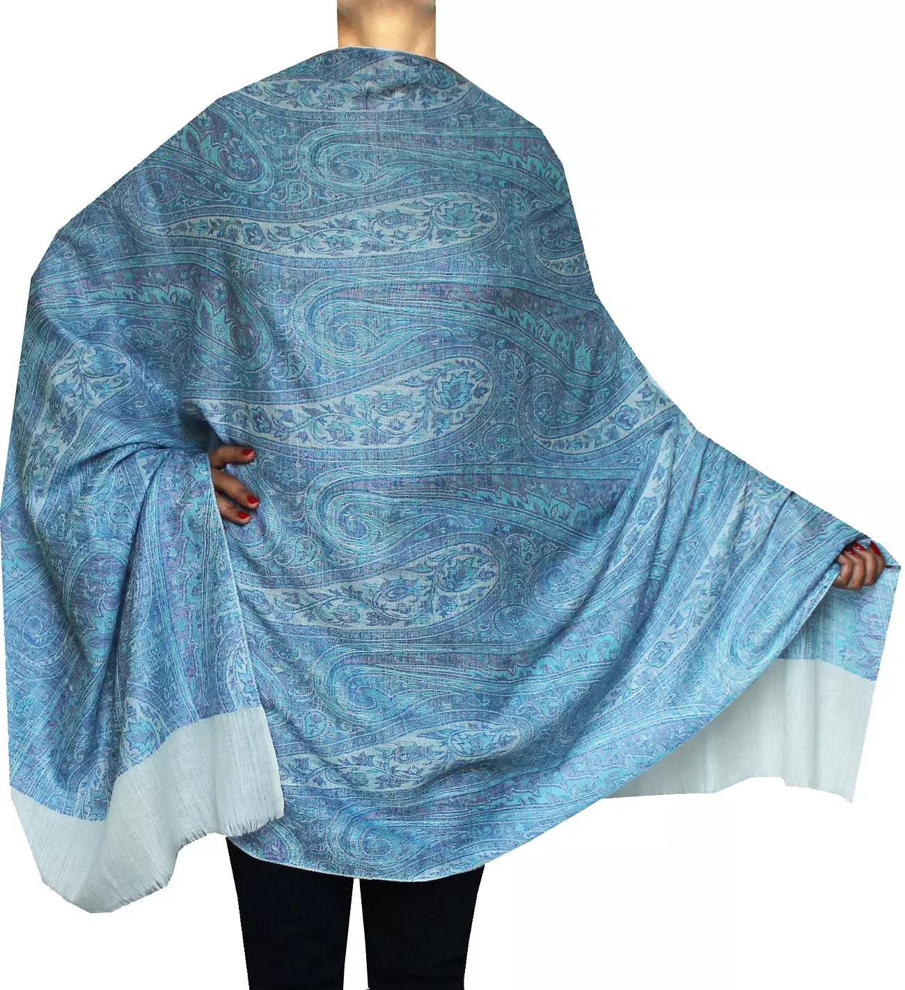 Gift Women's Paisley Wool Shawl Wrap India Clothes (82 x 42 inches)