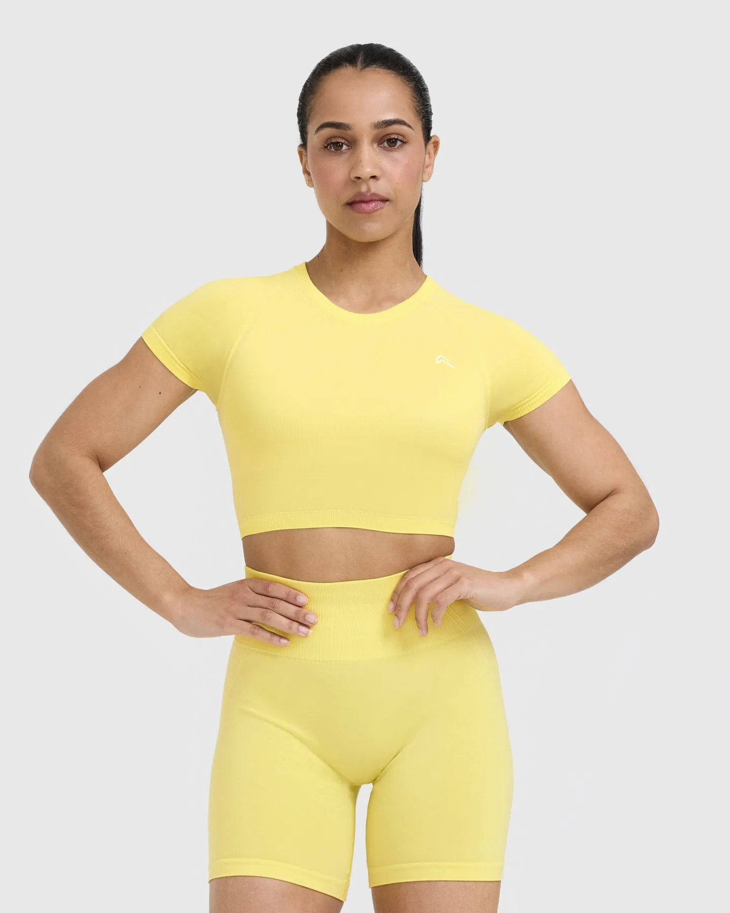 Go To Seamless Fitted Crop Top | Lemon Yellow