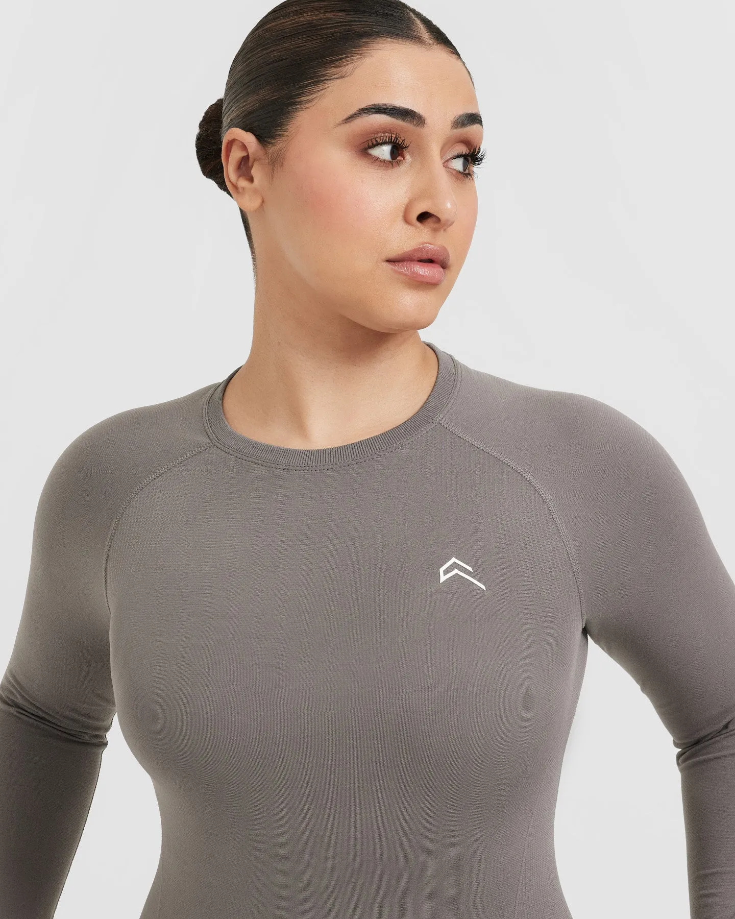 Go To Seamless Fitted Long Sleeve Top | Ash Grey