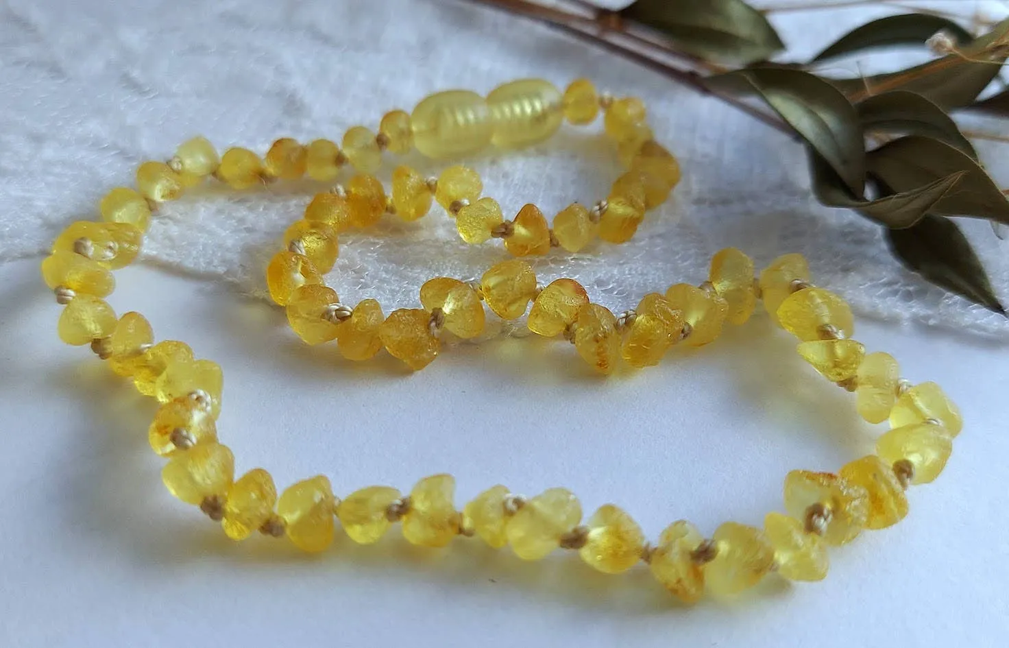 Gorgeous Raw Lemon Baltic Amber Necklace w/ Tag Cert GIA 