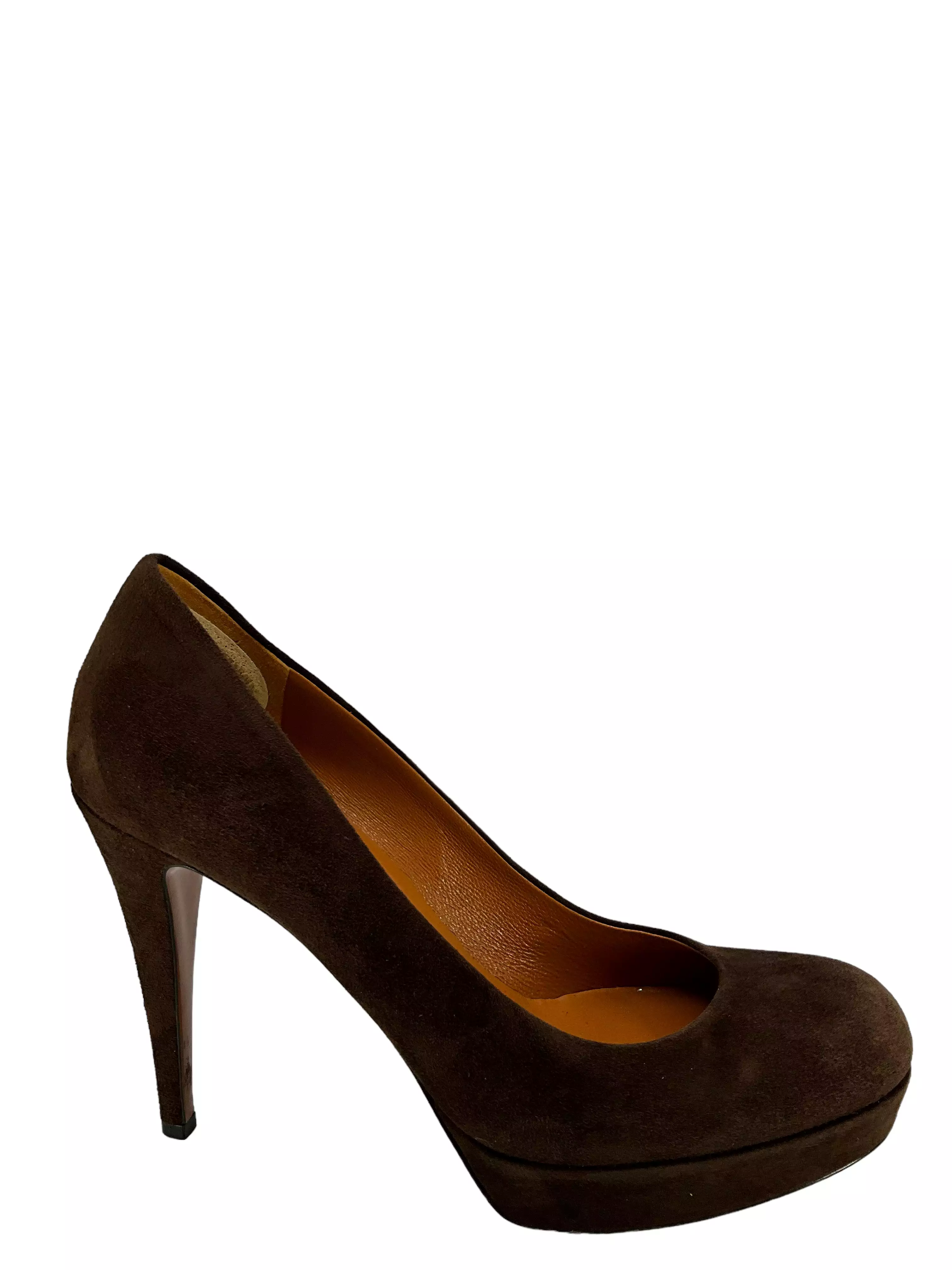 Gucci Brown Suede Platform Pumps Size 9