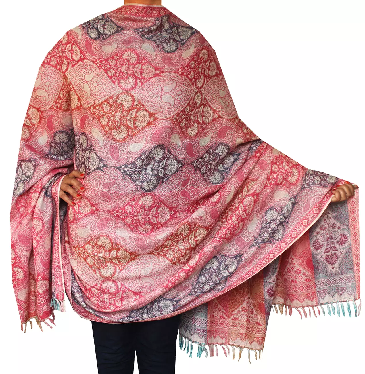 Indian Scarves Wraps Womens Wool Shawl (82 x 42 inches)