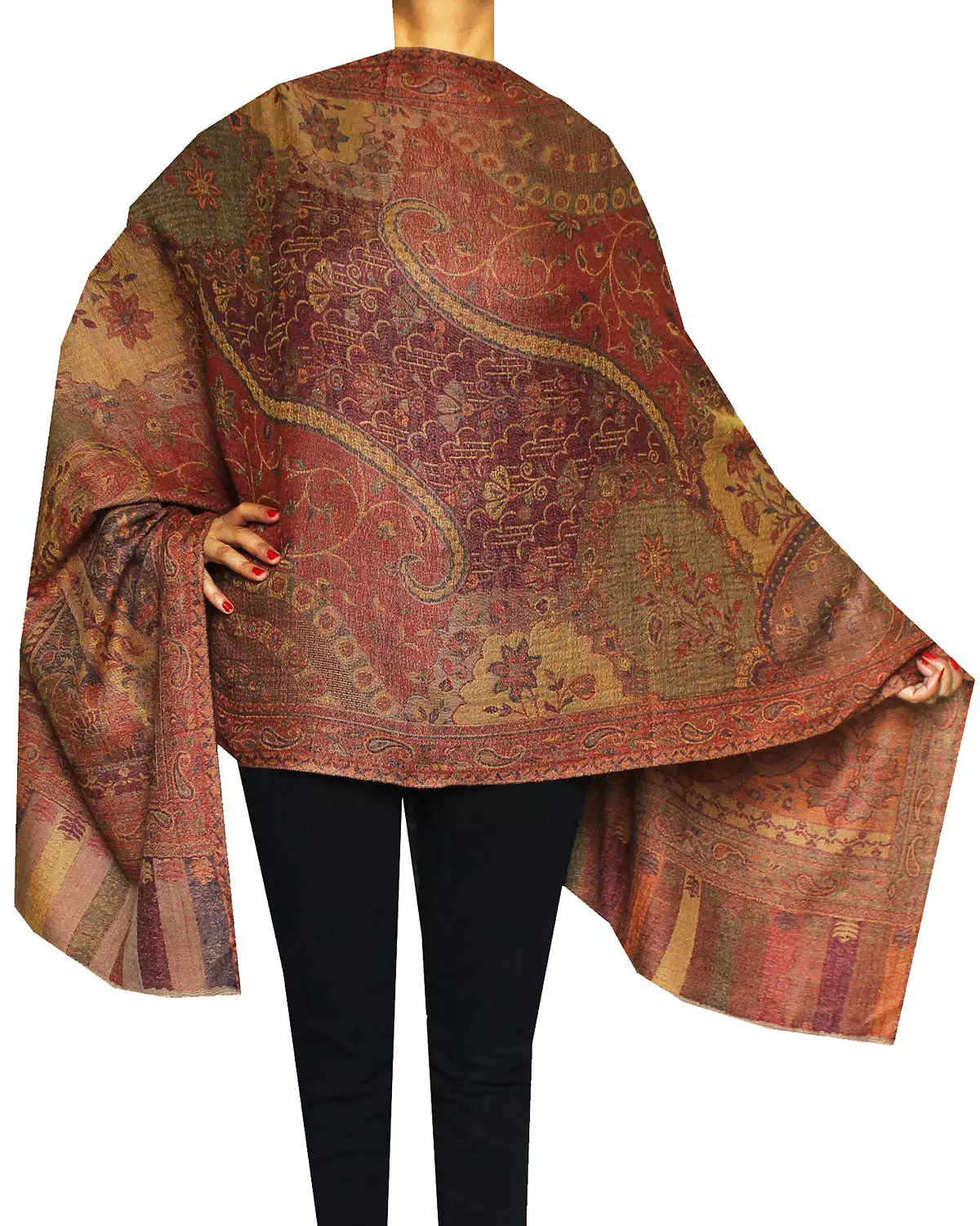 Indian Womens Shawls Paisley Wool Scarf Fashion Gift (80 x 28 inches)