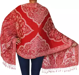 Jamawar Boiled Wool Shawl Scarf Womens Wrap India Clothing (76 x 28 inches)