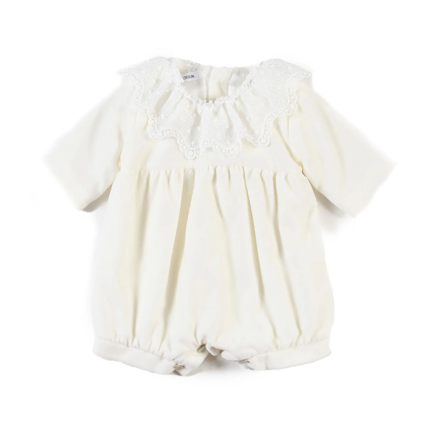 Jesurum Baby Girl's Romper With Macramé Collar